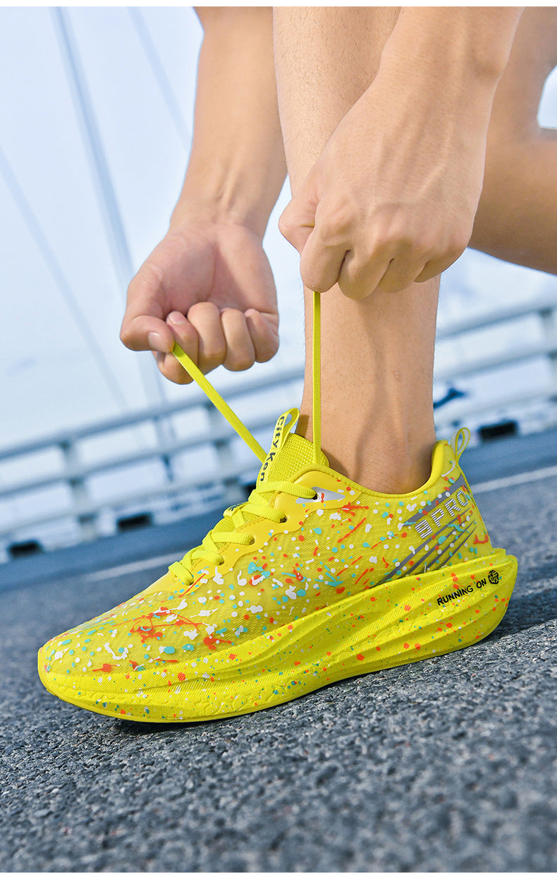 Red Rabbit9pro Autumn and Winter New Double Mesh Luminous Carbon Plate Real Explosion Running Shoes Couples plaid Cushioning Wearable Sneakers