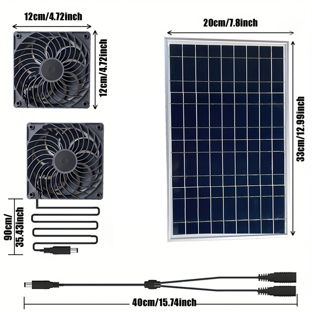 Exclusive Solar Ventilation Fan Exhaust Fan Solar Photovoltaic Pet House Ventilation Convection Cooling Blower