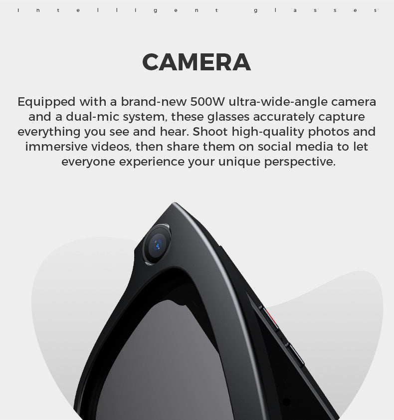 M01S Smart Glasses800100 Megapixel Camera with Image Stabilization1200P Video Recording AI Simultaneous Translation Character Recognition