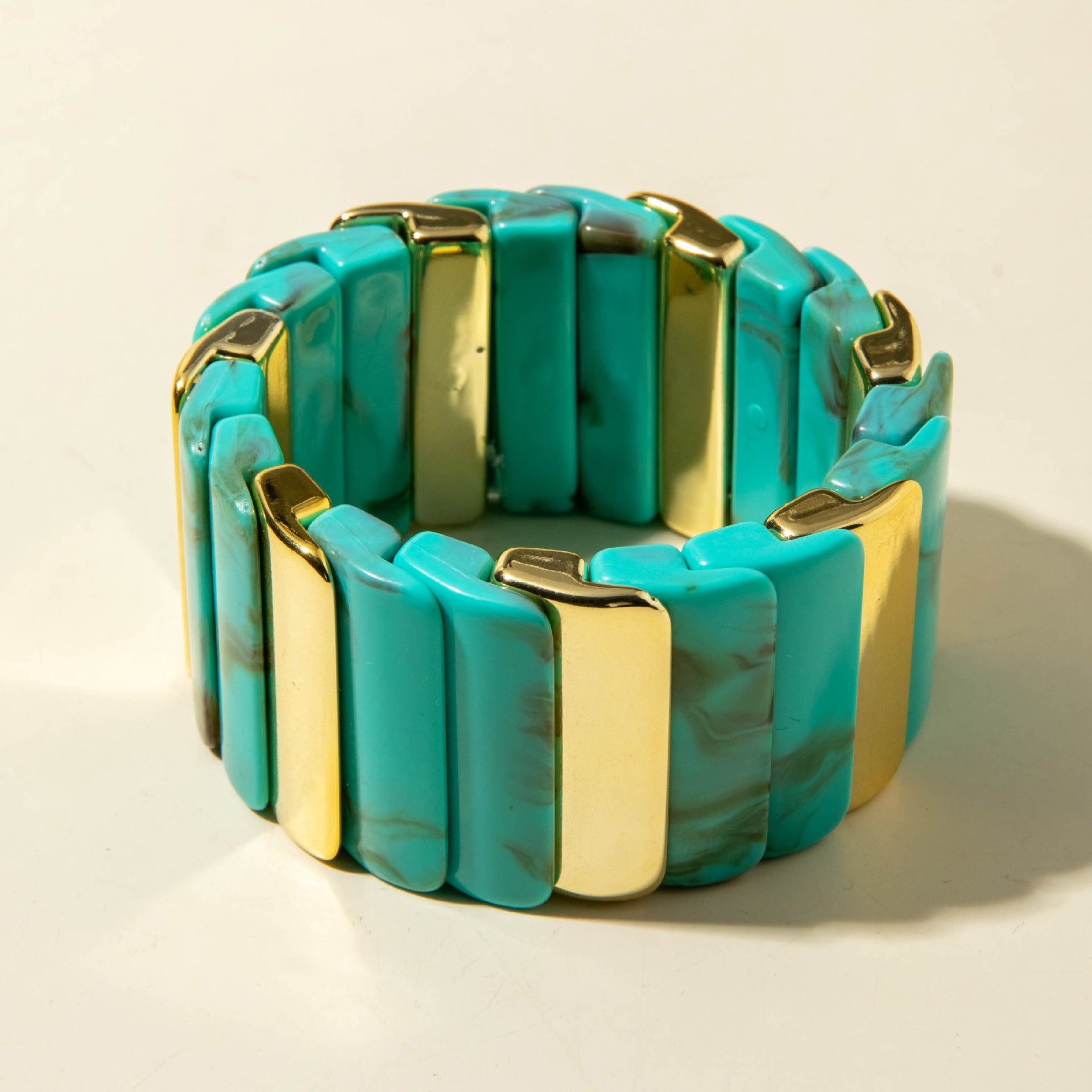 European and American Fashion Accessories ins Retro Style Wide Acrylic Bracelet Wholesale of Exaggerated Color Block Bracelets
