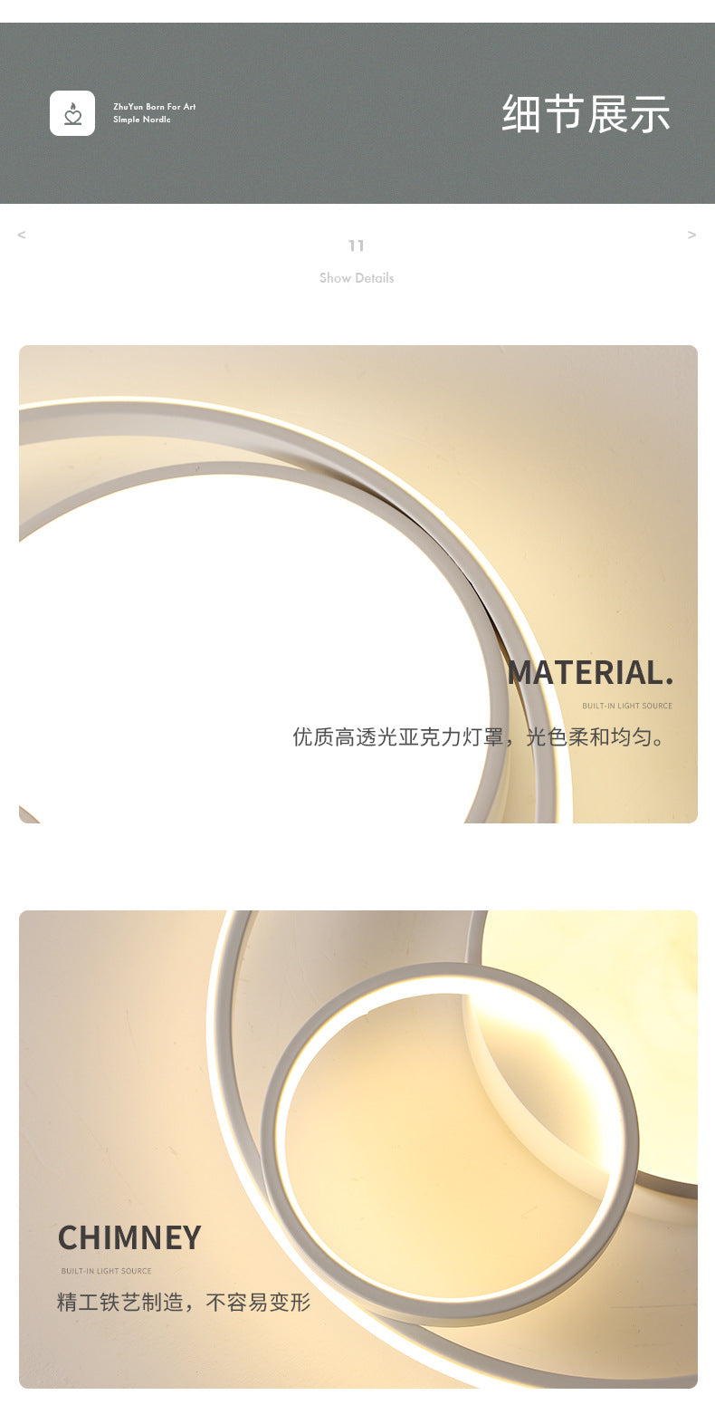 Factory Direct Sale Nordic Bedroom Ceiling Light Modern Simple Creative Geometric Master Bedroom Ceiling Lamp Zhongshan Lighting