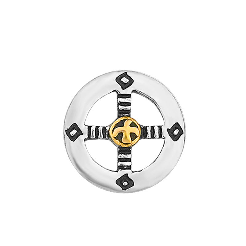 New Stainless Steel Necklace Accessories Japanese Takahashi Goro Cross Wheel Disc Chain Titanium Steel Eagle Hook Taijiao Chain