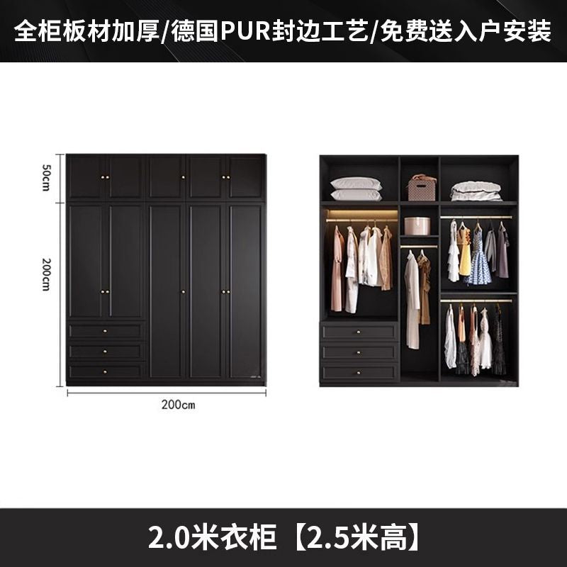 Vintage Style Wardrobe Black Cabinet Wardrobe for Home Bedroom Small Apartment Modern Simple Side Cabinet Top Cabinet Furniture Wardrobe