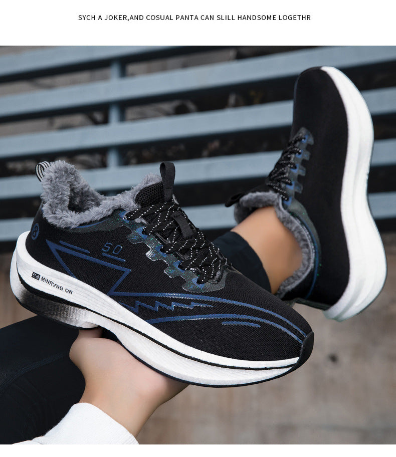 Red Rabbit8PRO Fleece-Lined Warm Running Shoes Outdoor Sports Casual Lightning Men and Women Real Explosive Carbon Plate Anti-Slip Running Shoes