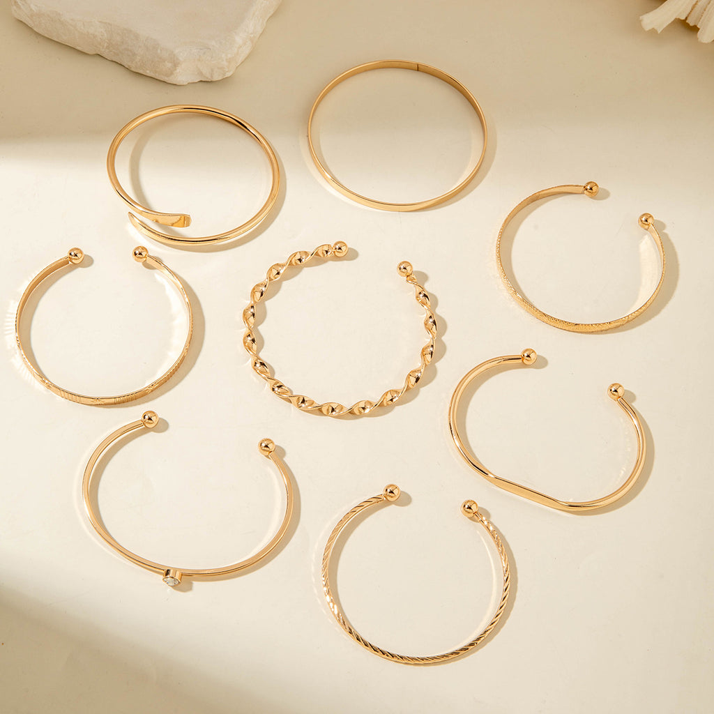 European and American Ornament Stackable Round Imitation Pearl Smooth Open Bracelet Fashion Jewelry Bracelet Wholesale