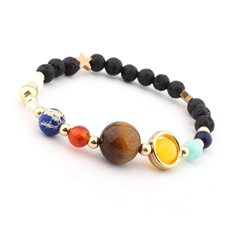 Hot-Selling Universe Galaxy Solar System Eight Planets Bracelet Guardian Star Natural Stone Bead Bracelet Seven Meridians Bracelet
