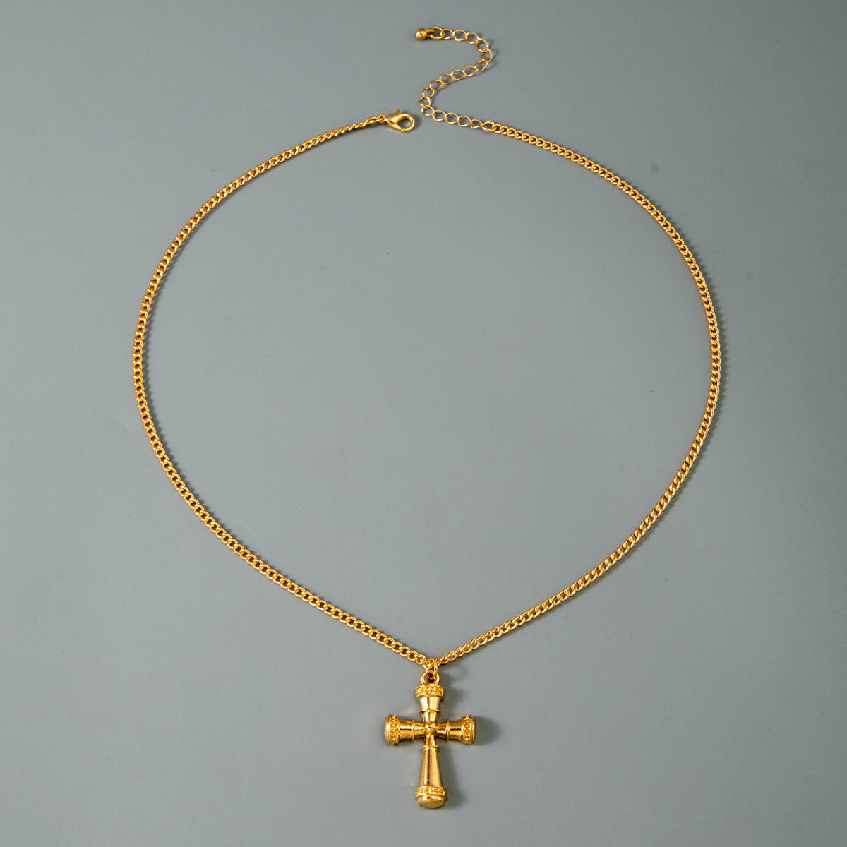 European and American Retro Hollow Diamond Cross Pendant Necklace Gothic Style Black Layered Wear Y Type Necklace