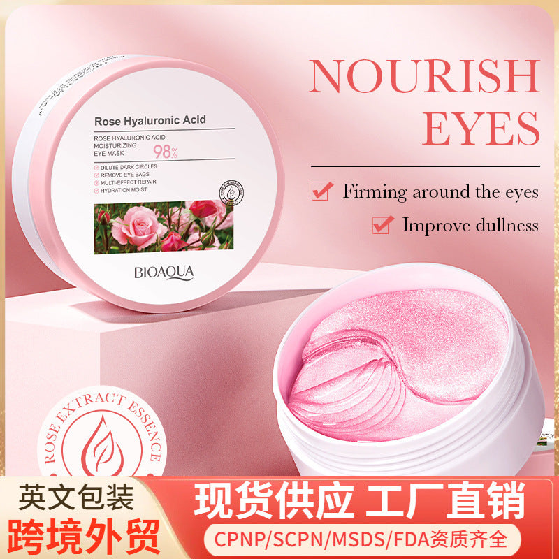 foreign trade BIOAOUA Rose Hyaluronic Acid Moisturizing Eye Mask Hydrating and Moisturizing Eye Mask Wholesale