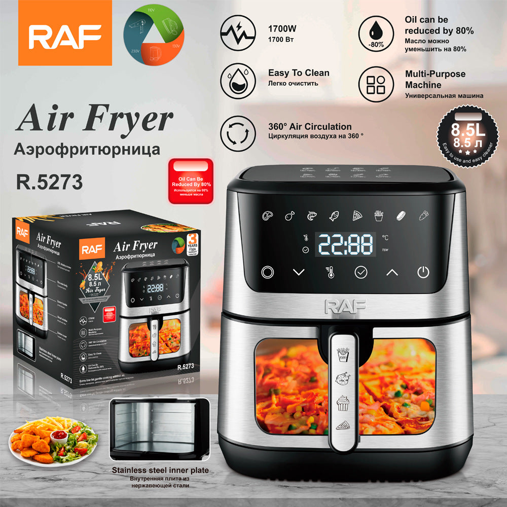 RAF European Standard Large Capacity Air Fryer8.5L Multifunctional Household Electric Deep Fryer with Visual Intelligent Touch Screen