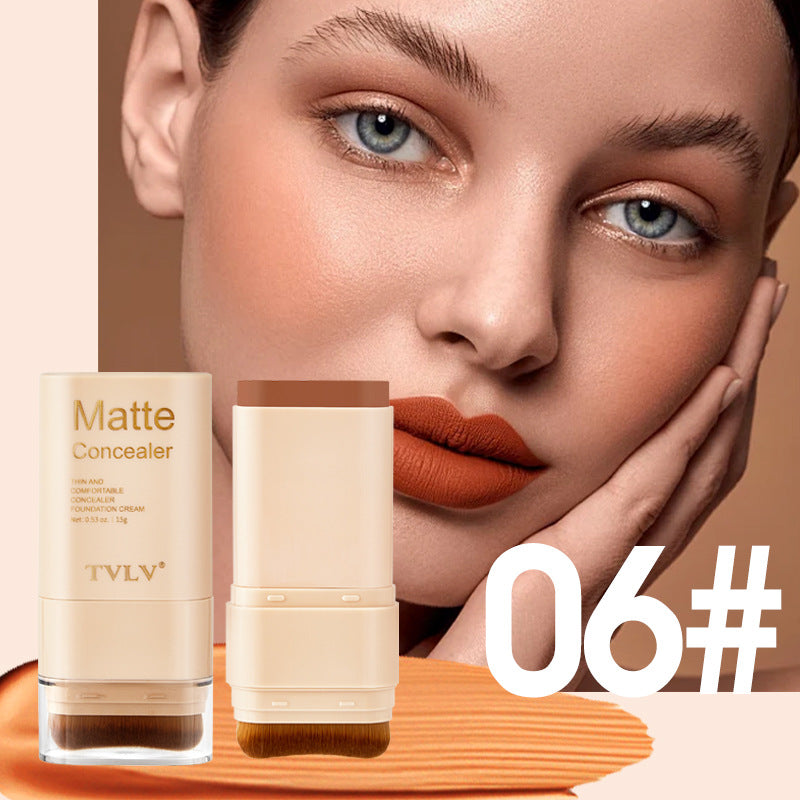 TK Specialized Flawless Dual-Head Eraser Foundation Stick Water Glossy Skin Concealer Long-Lasting with Brush Head Hydrating Makeup Remover