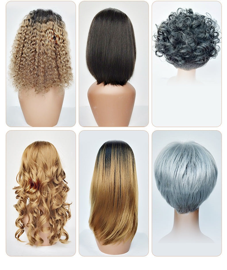 European and American Style Women's Wavy Short Curly Hair Small Curls Explosive Hairpiece Real Human Hair Wig Wholesale Real Human Hair Wig