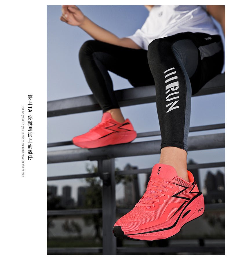 Summer New Mesh Breathable Carbon Plate Ultra-light Sports Shoes for Teenagers Couples Casual Fashion High Elastic Soft Sole Running Shoes