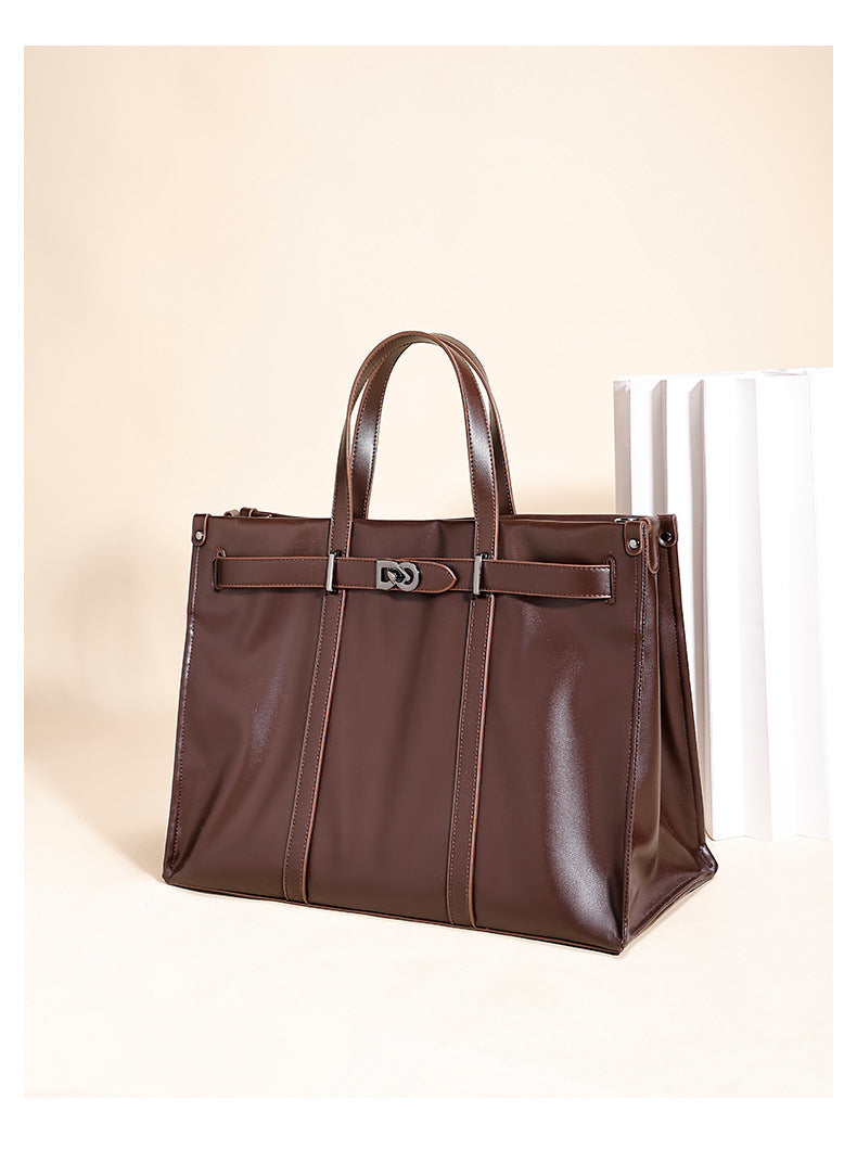 Korean Style Handheld Fashion Casual Briefcase New Work Commute Large Capacity Versatile Tote Bag High-end Feel Women's Bag