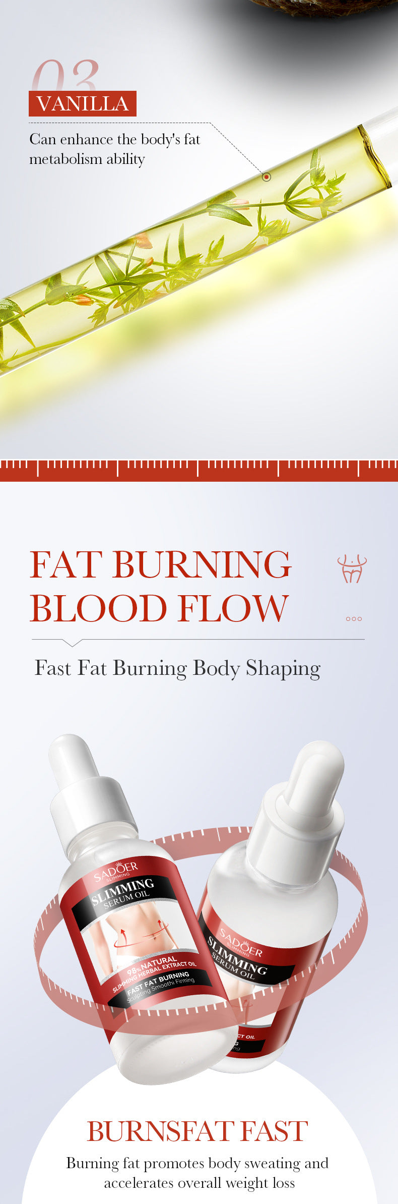 Full English Shaping Essence Oil30mlSADOER Slimming Body Shaping Firming Body Massage Cream  Wholesale