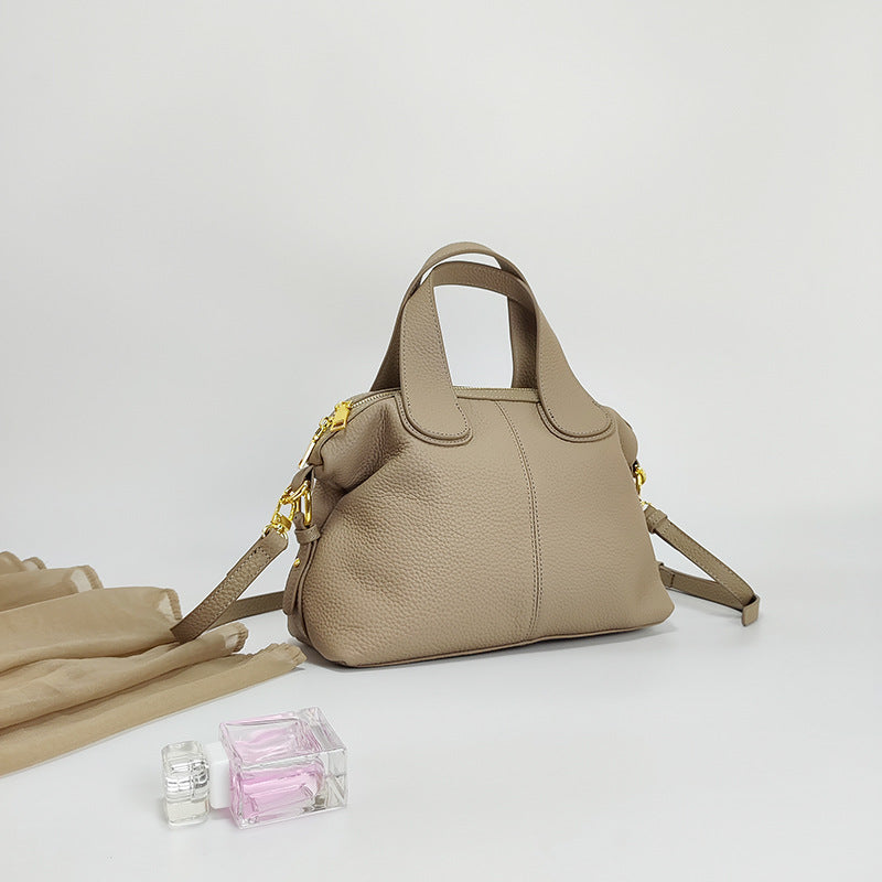 New Genuine Leather Women's Bag Large Capacity Top Layer Cowhide Handbag Crossbody Bag High-end Dumpling Bag Shiling Bag