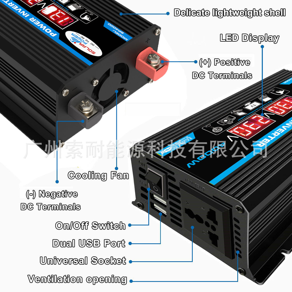 Vehicle Inverter300W 12V Turn110V 220V Dual Voltage Display E-commerce Export inverter