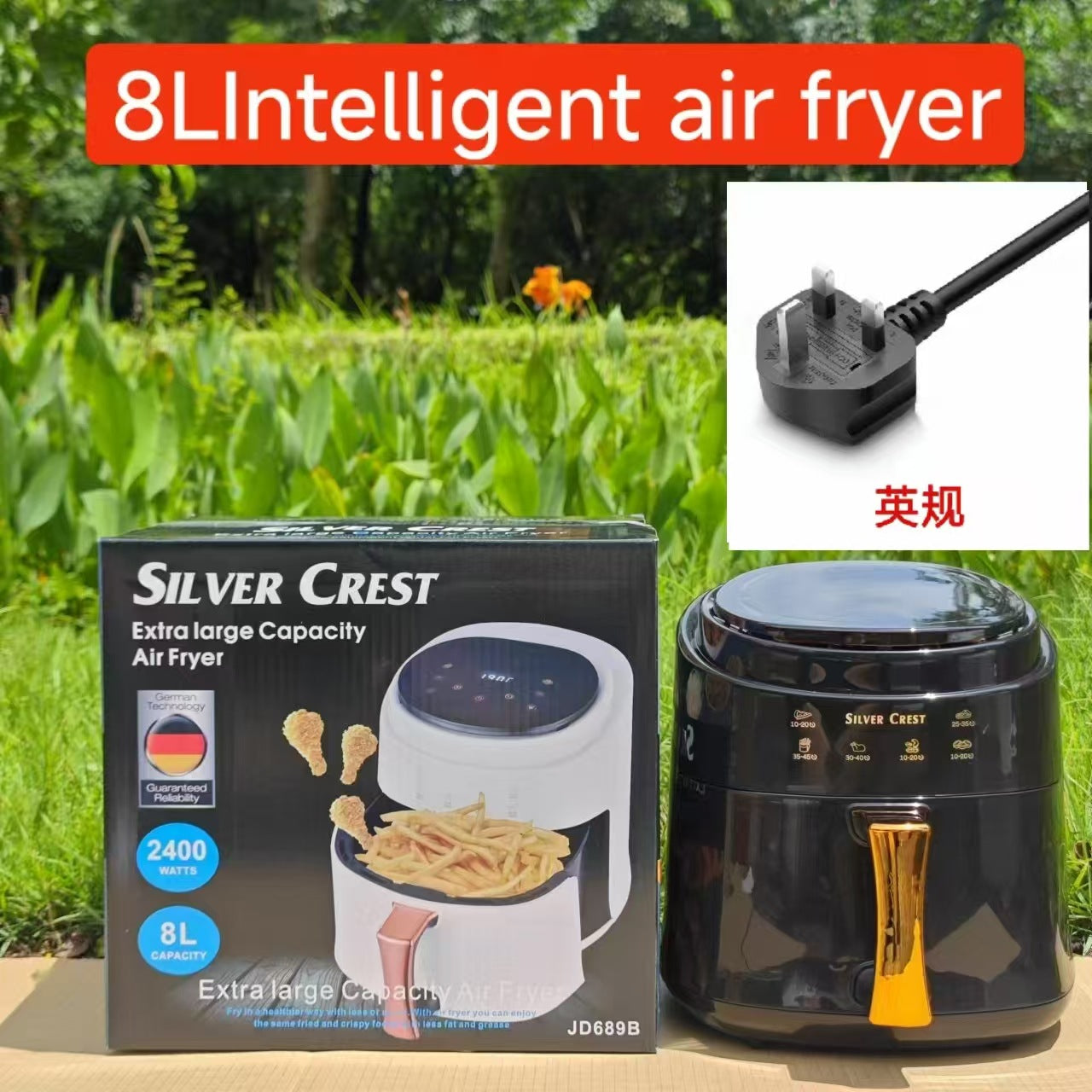 8LAir fryer Multifunctional Smart Touch Screen Oven Large Capacity Air Fryer Electric Fryer French Fries Machine