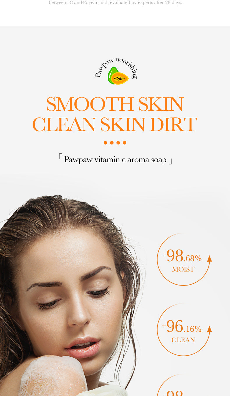 Papaya Handmade Soap100g BIOAOUA Vitamin C Cleansing and Bath Soap Cross-Border Wholesale