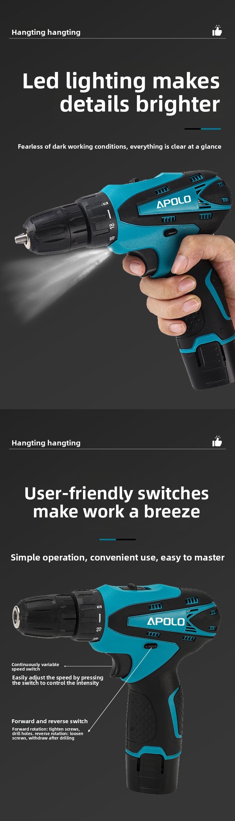 31-inch Lithium Electric Polishing Machine Hand Drill Set Mini Multi-functional Handheld Cutting Machine12V Rechargeable Angle Grinder