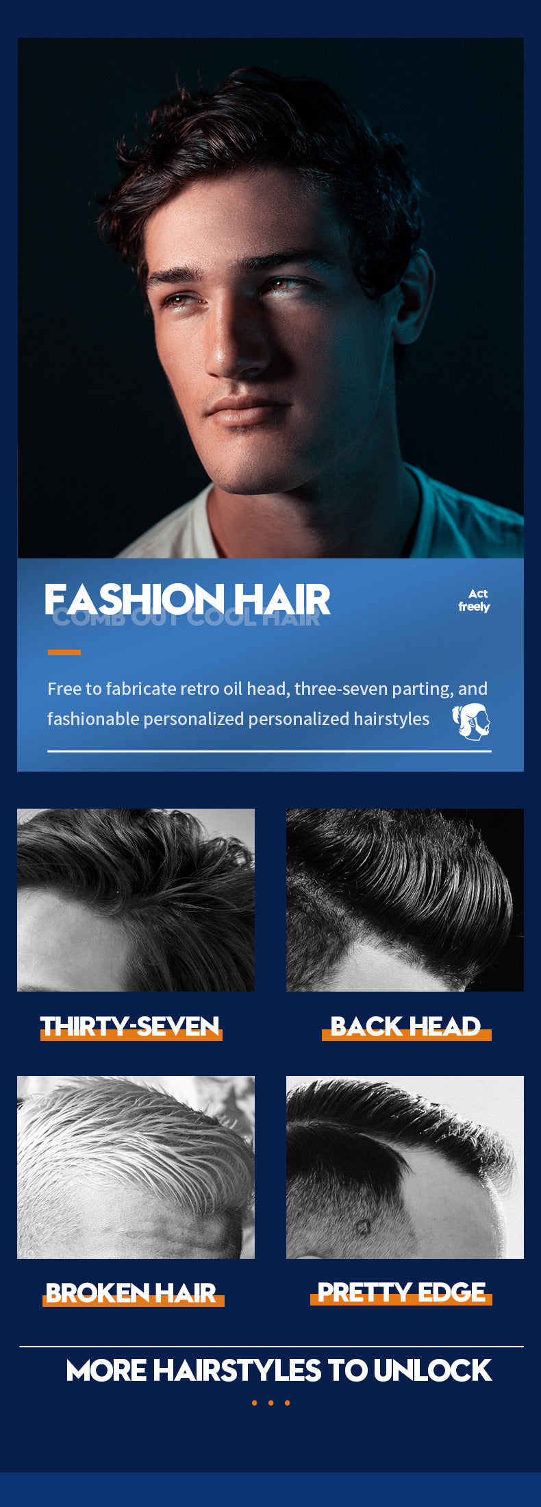 Men's styling gel for slicked-back hair SADOER Natural Fluffy Fragrant Hair Wax Cross-Border Wholesale