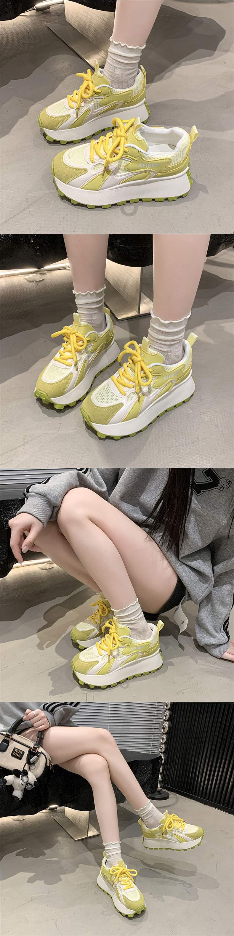 Women's Mesh Forrest Gump Shoes2025New Summer Style Foot-Slimming Versatile Breathable Color-Block Casual Dad Sneakers