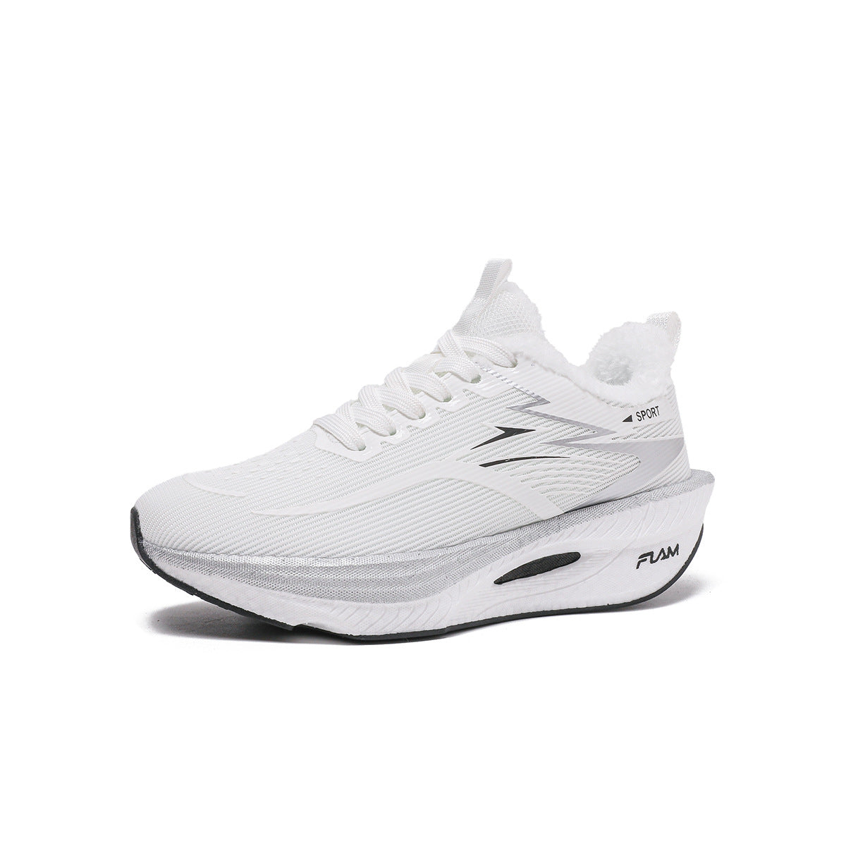 New Feiran Real Explosive Carbon Plate Lightweight Cushioning Couple Sports Shoes with Fleece Lining, Warm, Comfortable, Non-Slip, Wear-Resistant Running Shoes