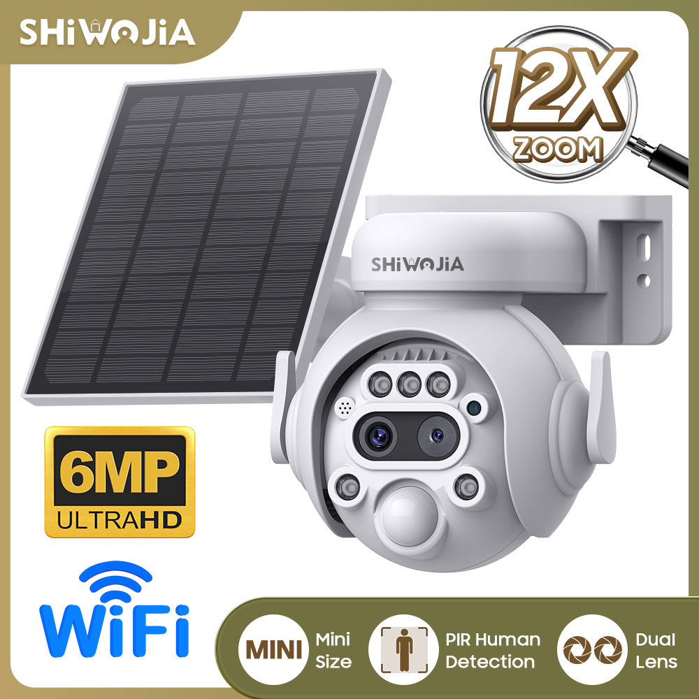 12Zoom6MP HD Garage Camera Outdoor4G Wireless infrared dual-lens remote warning camera