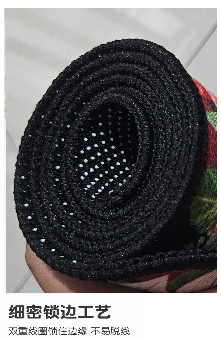 Christmas Decorative Doormat Crystal Velvet Non-Slip Door Mat Festive Atmosphere Entrance Door Mat Outdoor Dust Removal Mat