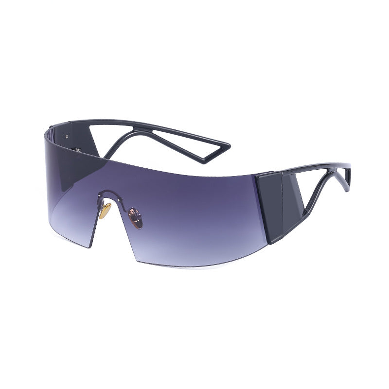 Outdoor Sports Cycling Glasses for Women, Colorful Integrated Windproof Sunglasses, Trendy European and American Style, Large Frame Sunshade and Sun Protection Sunglasses