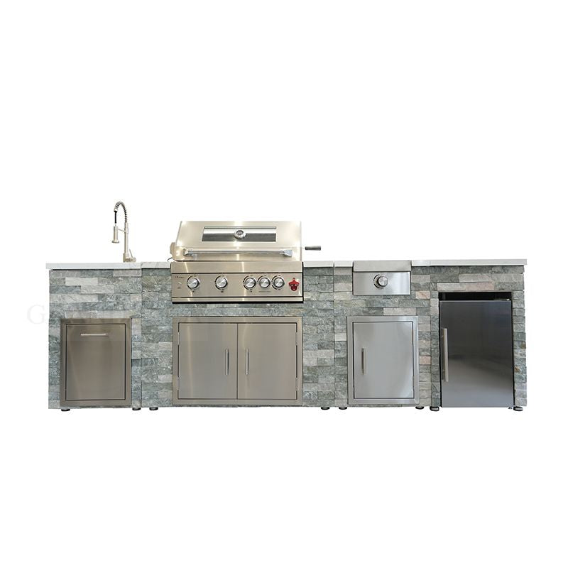 BBQ Built in Outdoor Kitchen Island Outdoor Kitchen Cabinet Grill Stone With Cover