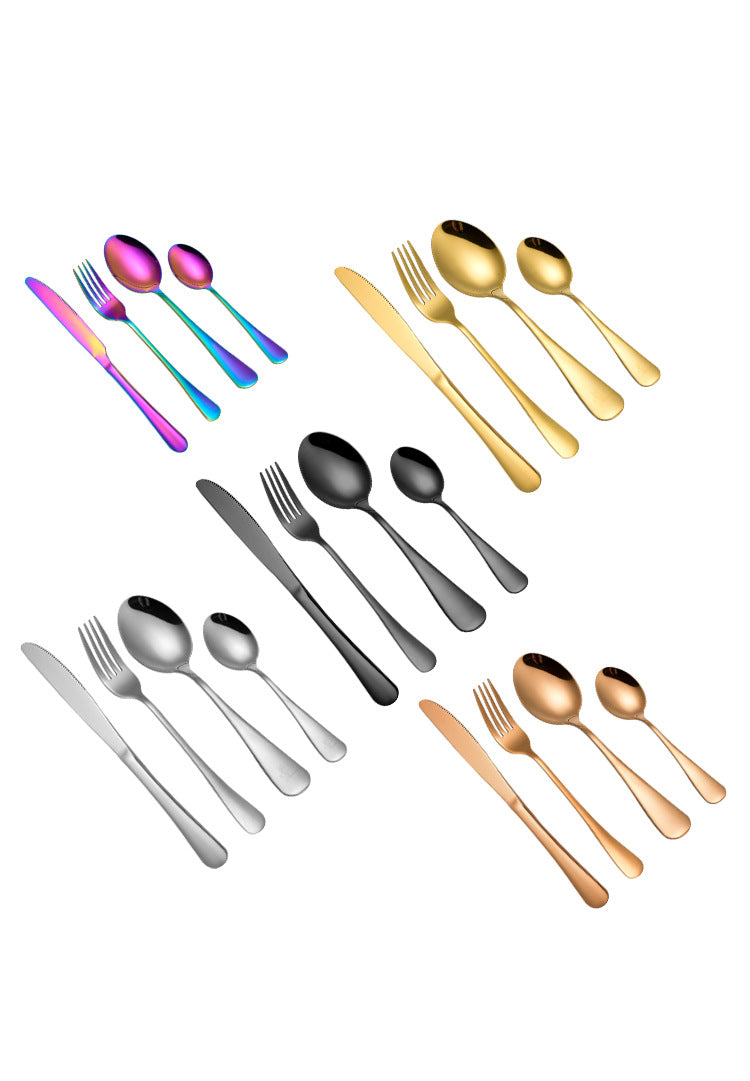1010241 Piece Western Dessert High Aesthetic gold Steak Knife Fork Spoon Stainless Steel Cutlery Set