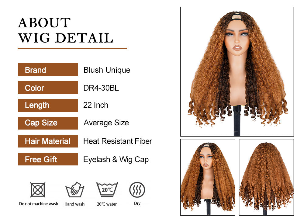 Cross-border African Synthetic Fiber Fake Unique Bouncy Curly Hair Wig