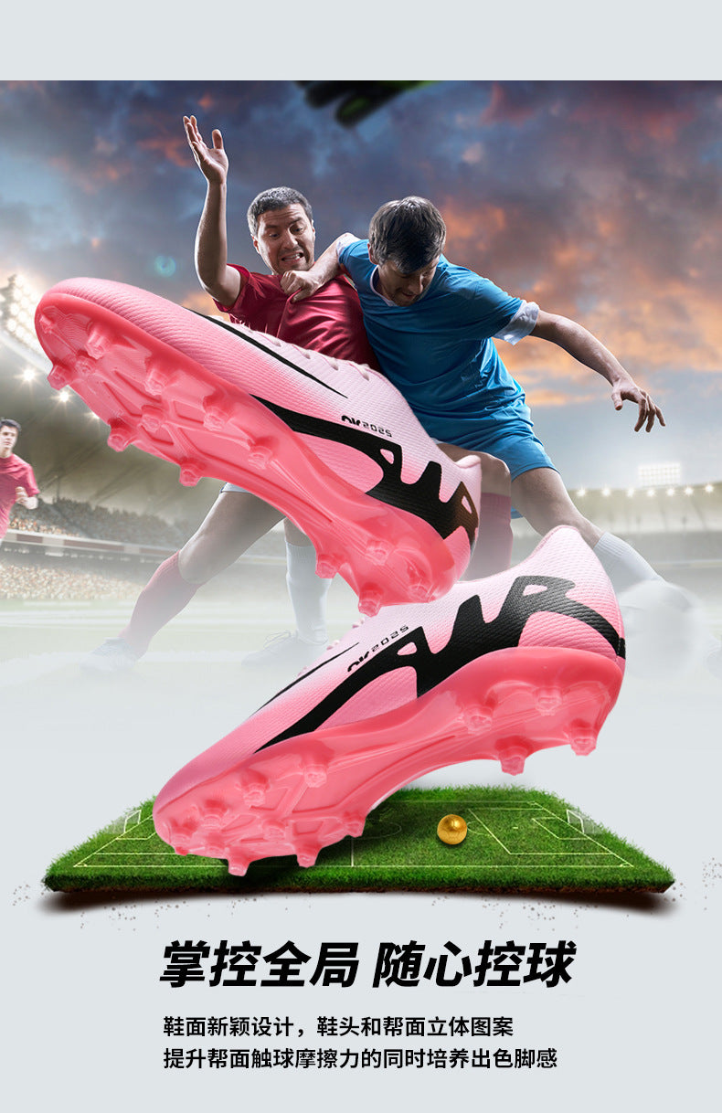 Comfortable football shoes for men and women, teenagers and students AG Spike TF Anti-Slip Breathable Turf Training Sneakers