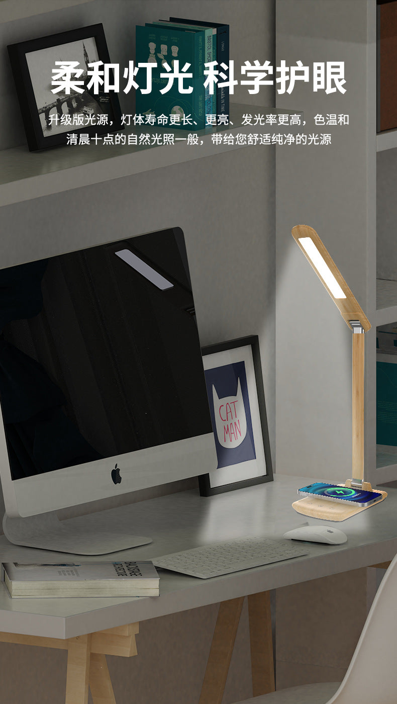 Smart Desk Lamp with Wireless Charging for Phones, Desk Lamp for Study, Bedroom, Children's Eye Protection, Office Gift Lamp