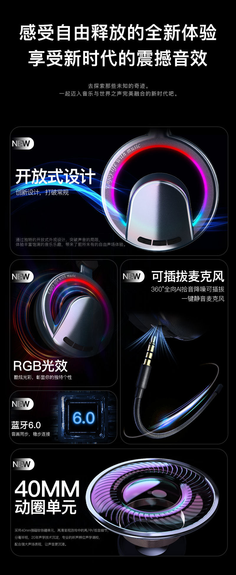 Private Model2025New heavy bass long battery life over-ear headphones ANC Noise-canceling Wireless Bluetooth Earbuds Patent B16