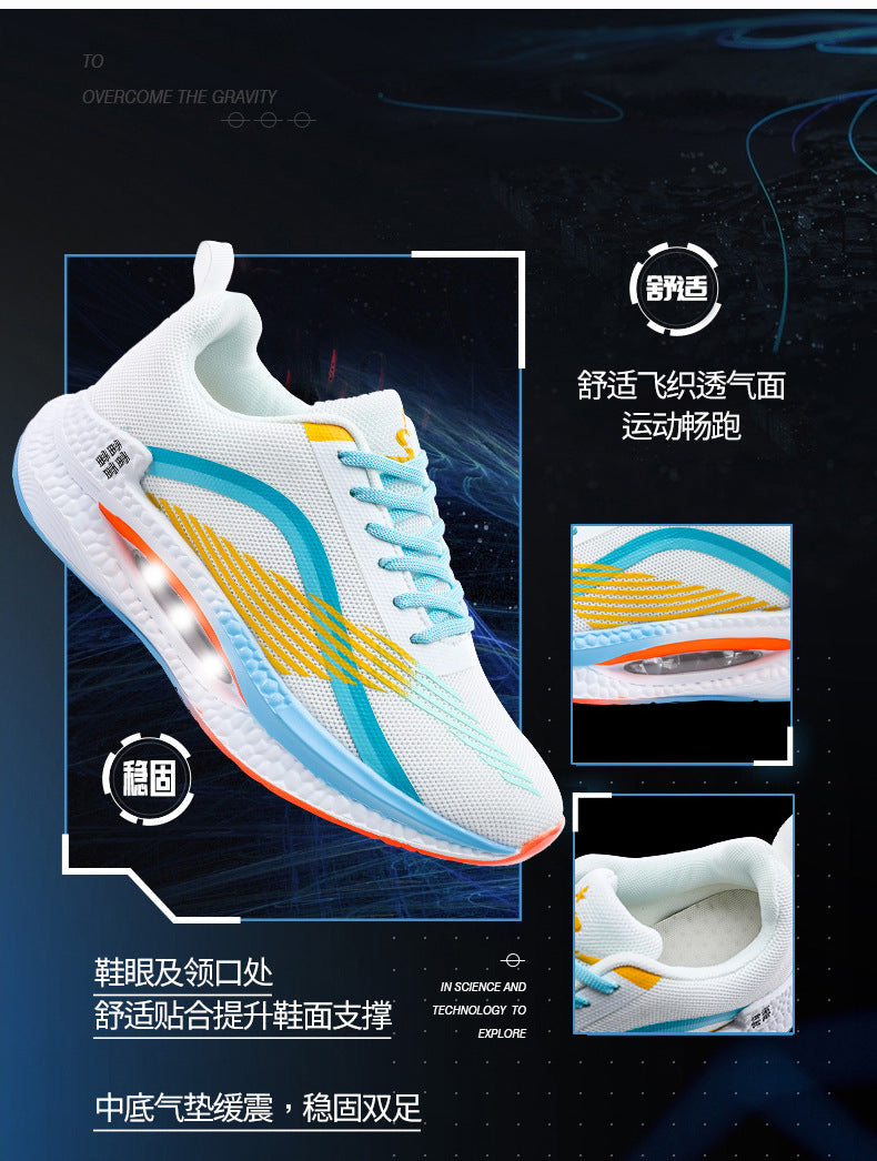 2025Spring Sports Shoes Jueying Men's Casual Mesh Breathable Cushion Rebound Lightweight Running Shoes Breathable Comfortable