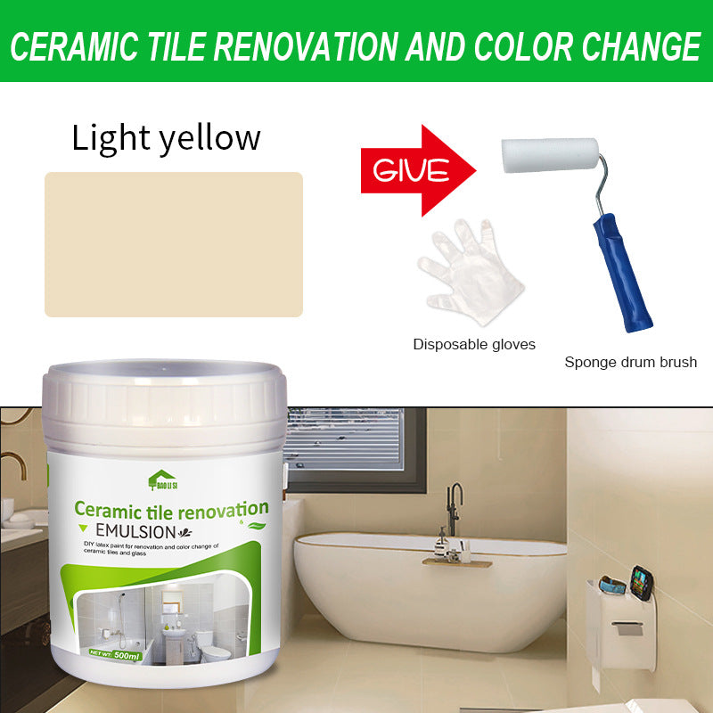 Water-based Tile Paint Bathroom Renovation Color Change Floor Coating Waterproof Wear-resistant Glass Latex Paint Mildew-proof