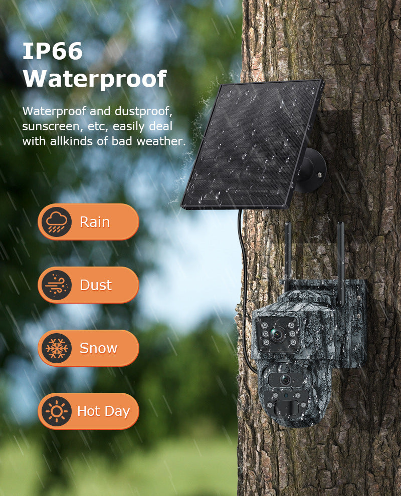Specially designed for Solar Surveillance Cameras6MP High Definition Dual Screen4G Outdoor Waterproof Camera New Camouflage