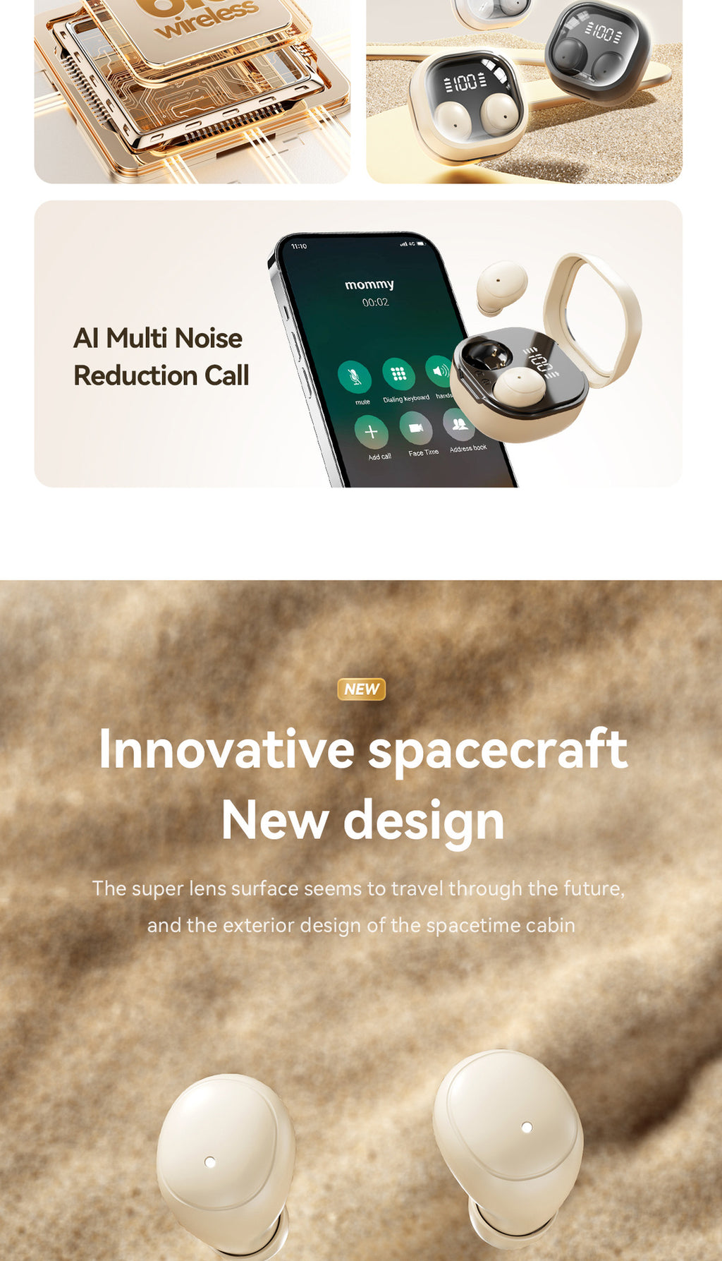 New M125In-Ear Sleep Bluetooth Headset Mini Compact Comfortable Ear-Fitting High-Quality Wireless Bluetooth Headset
