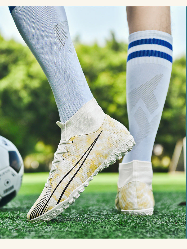 Football shoes high-top training shoes for teenagers, middle and primary school students AG Long Spike Broken Spike Rubber Spike Soccer Shoes