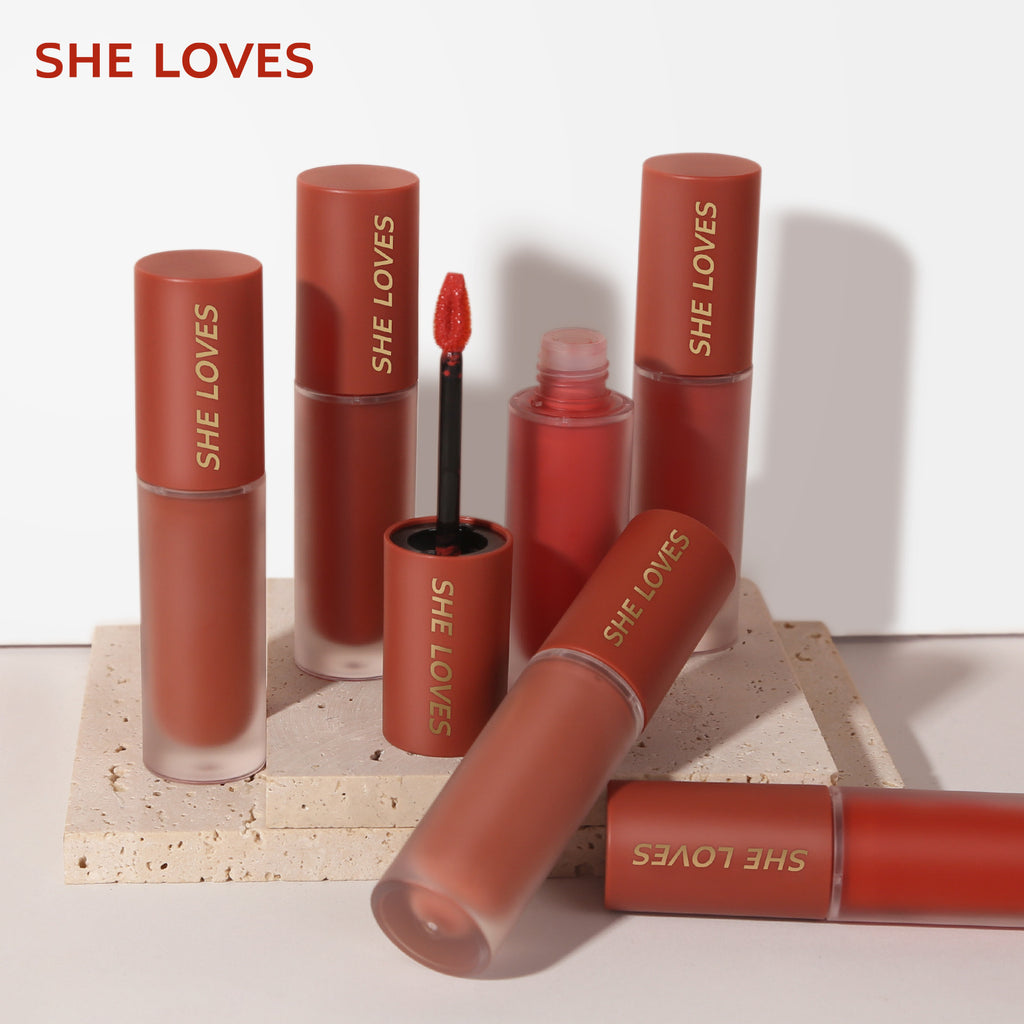 SHELOVES Light Mist Matte Lip Gloss10Color Non-Stick Cup Matte Lip Mud Liquid Lipstick