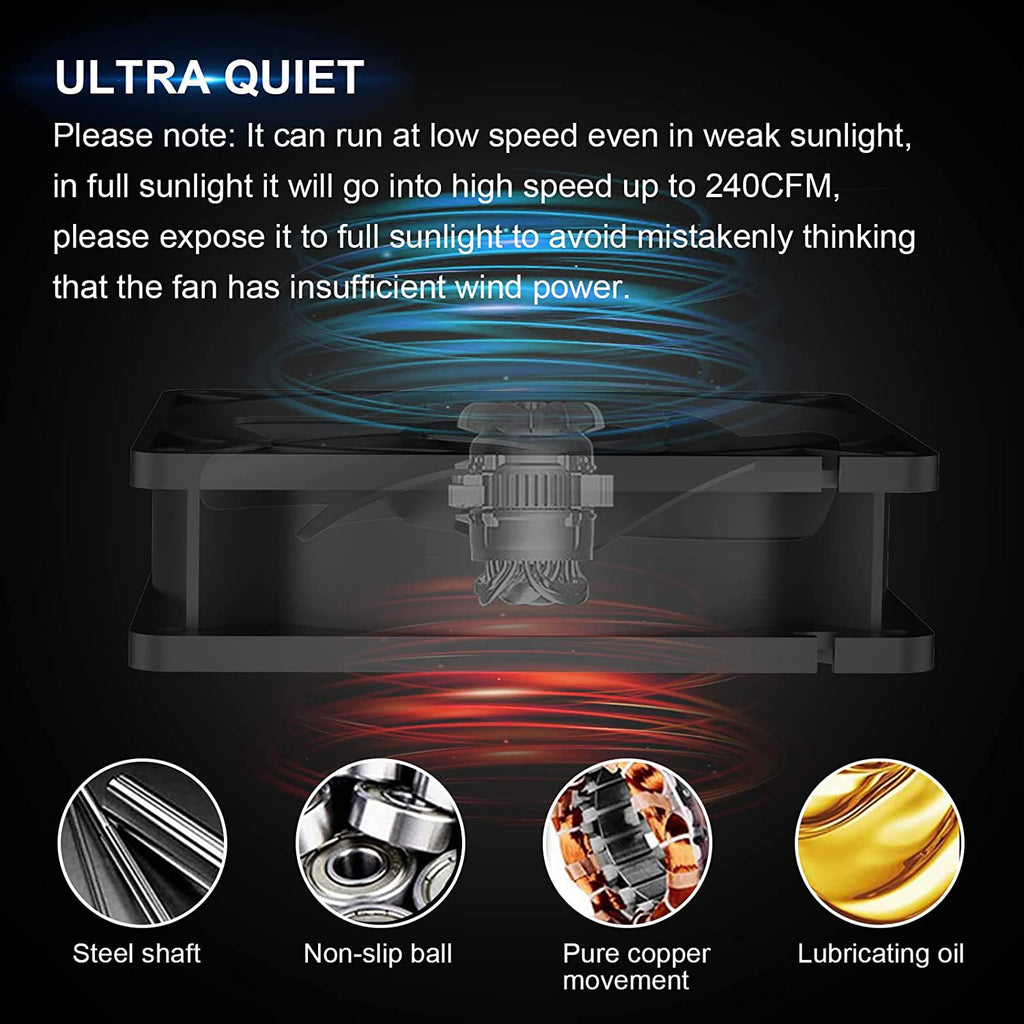 Solar Fan for Shed15W Solar panel high-speed DC brushless fan,Suitable for heat dissipation
