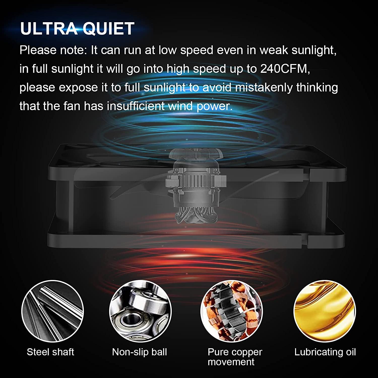 Solar Fan for Shed15W Solar panel high-speed DC brushless fan,Suitable for heat dissipation