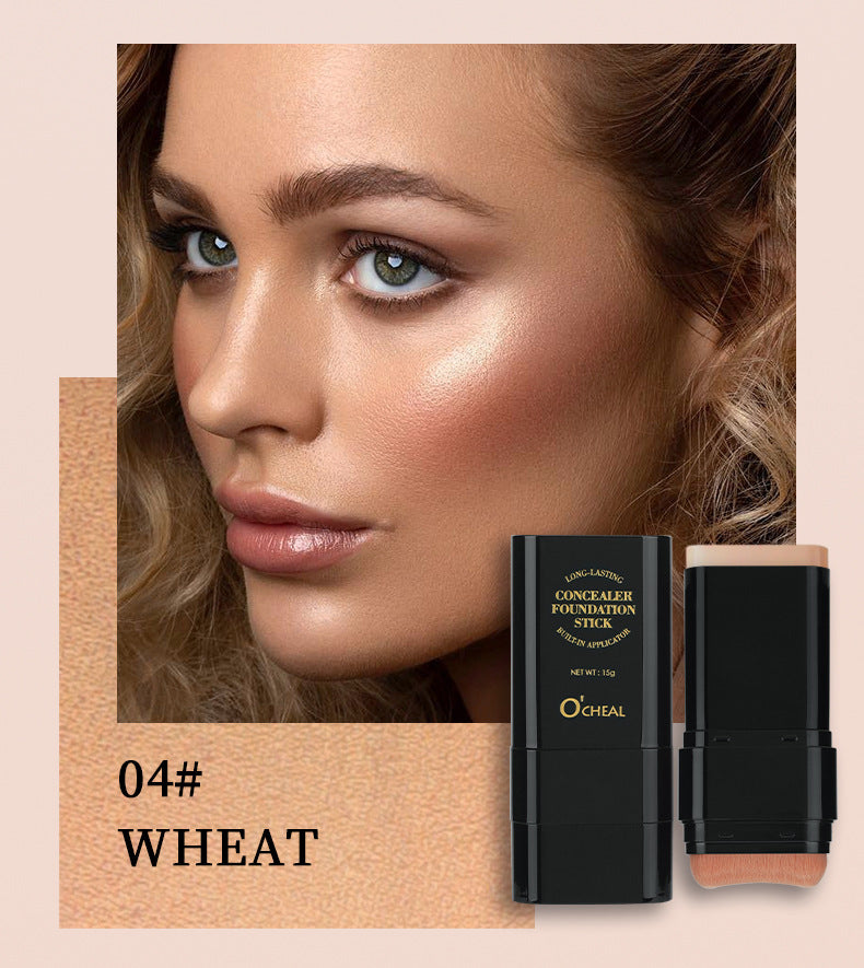 Makeup Concealer Long-lasting Foundation Puff Brush+Solid Foundation Cream 2-in-1 Edition