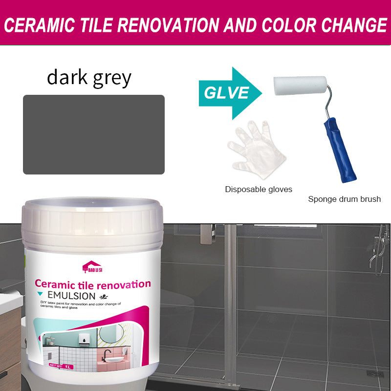 Water-Based Tile Paint Bathroom Floor Tile Color Change Renovation Coating Toilet Glass Wear-Resistant Waterproof Paint Matte