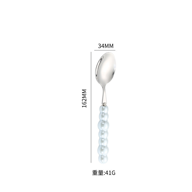 Stainless Steel Tableware Hotel Restaurant Pearl Ceramic Handle Knife Fork Spoon4Set of Western Steak Cutlery