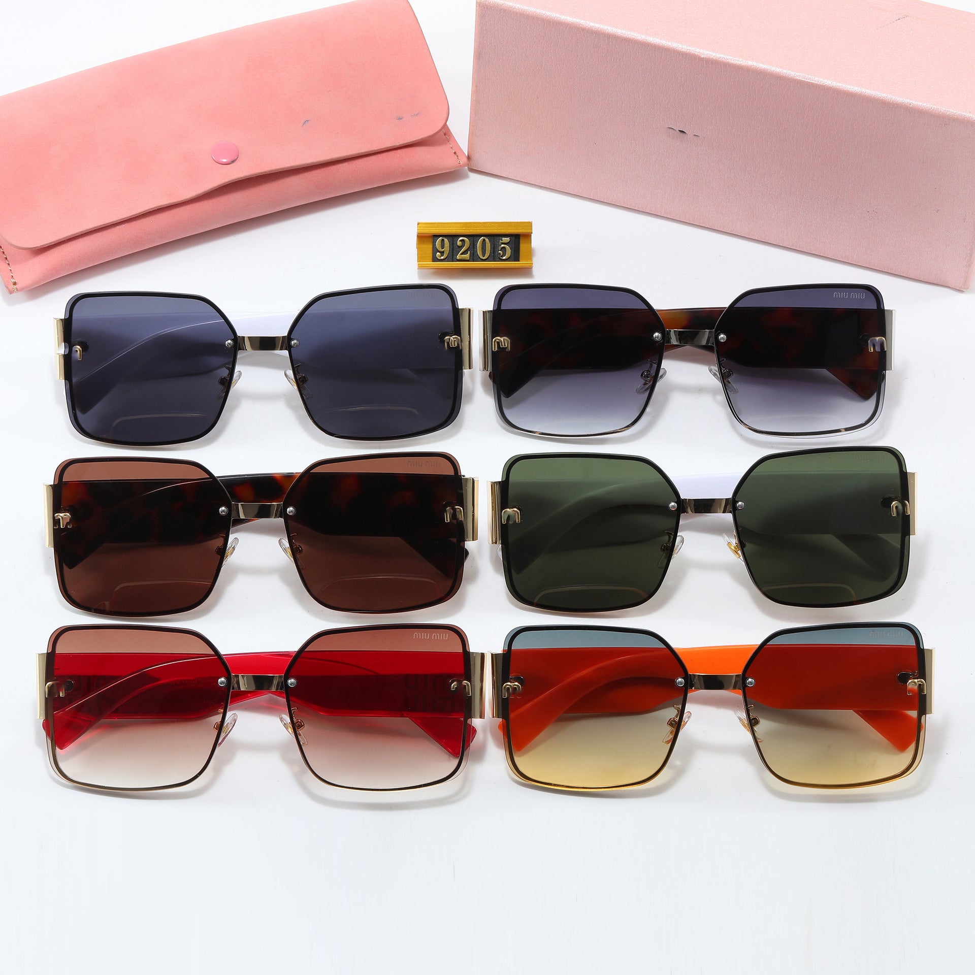 M New European and American Style ins Internet Celebrity Style One-Piece Round Frame Sunglasses for Women Fashionable Acetate Glasses with Strap logo