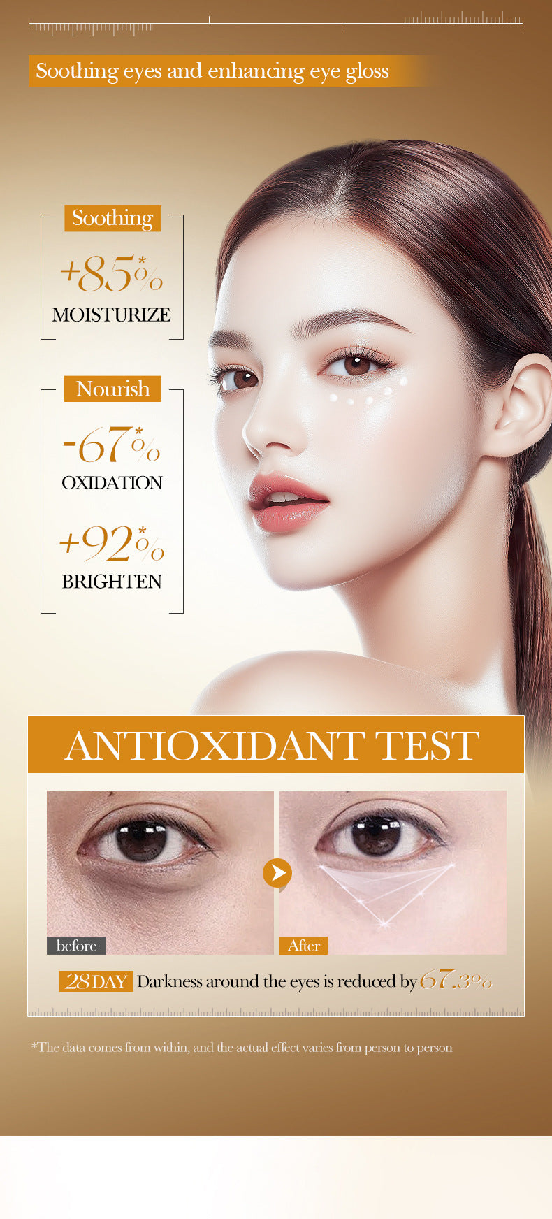 Turmeric Antioxidant Skin Rejuvenation Eye Cream BIOAOUA Brightening, moisturizing and moisturizing eye cream cross-border foreign trade wholesale