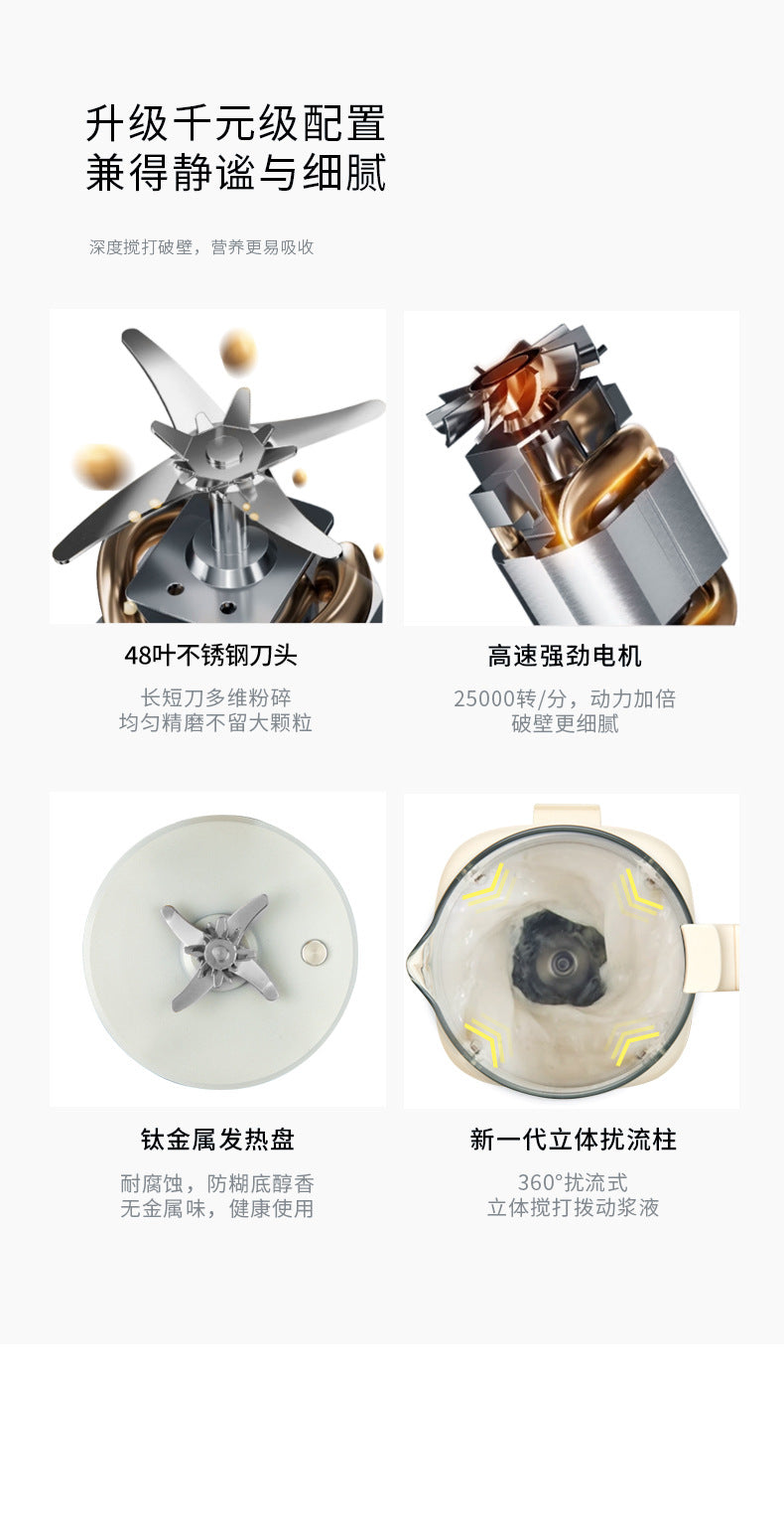Home Multifunctional Fully Automatic Silent Blender Small No Residue No Cooking Soy Milk Maker No Filter Juicer Gift