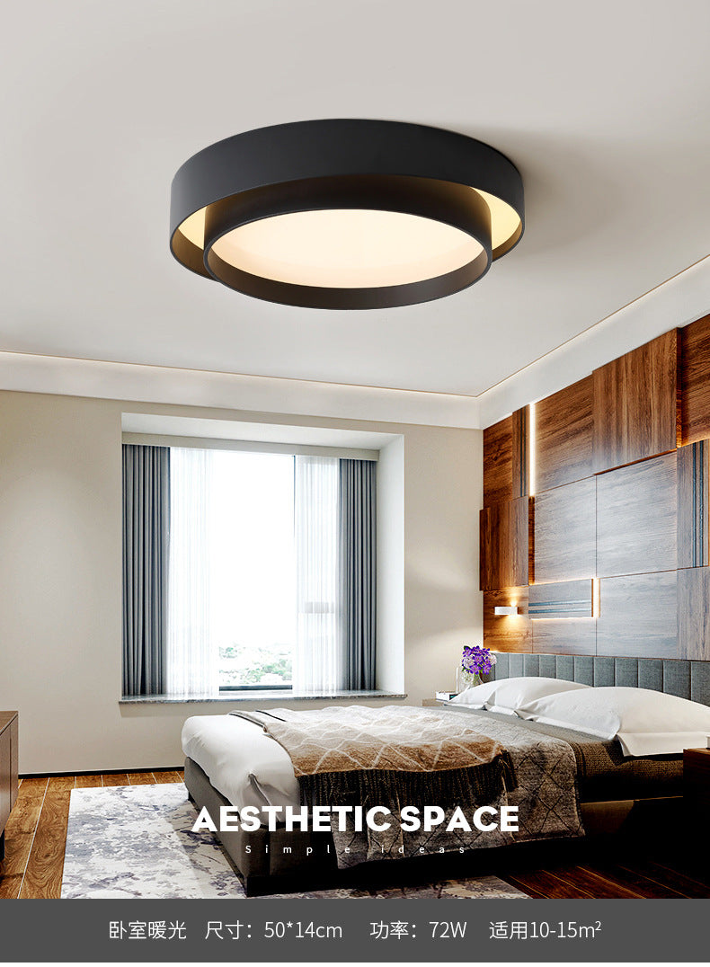 Nordic Bedroom Lamp Round Modern Simple Room Lamp Creative Living Room Lamp Home Elegant Iron Art led Ceiling Lamp